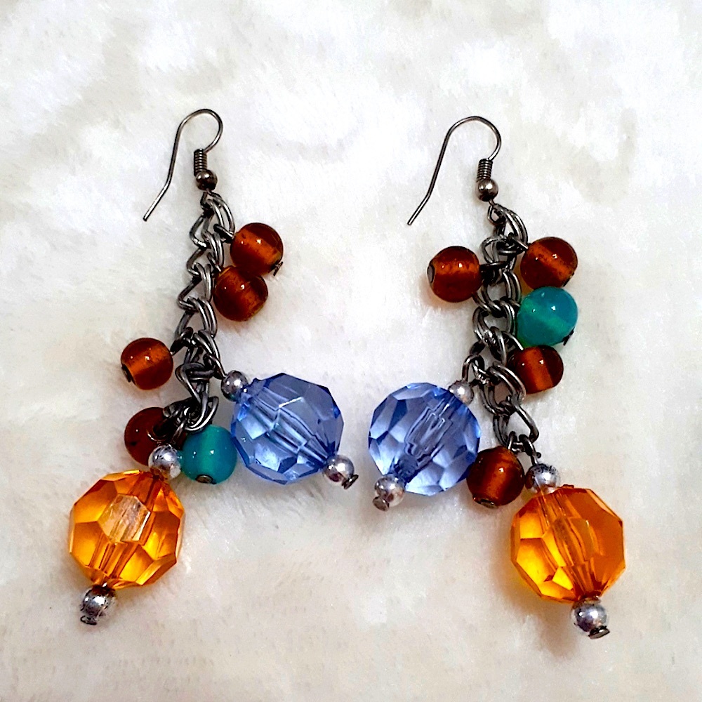 5/$25 - Colorful Dangling Faceted Lucite Earrings